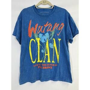 Vintage Wu-Tang Clan Logo T-Shirt Size L Blue